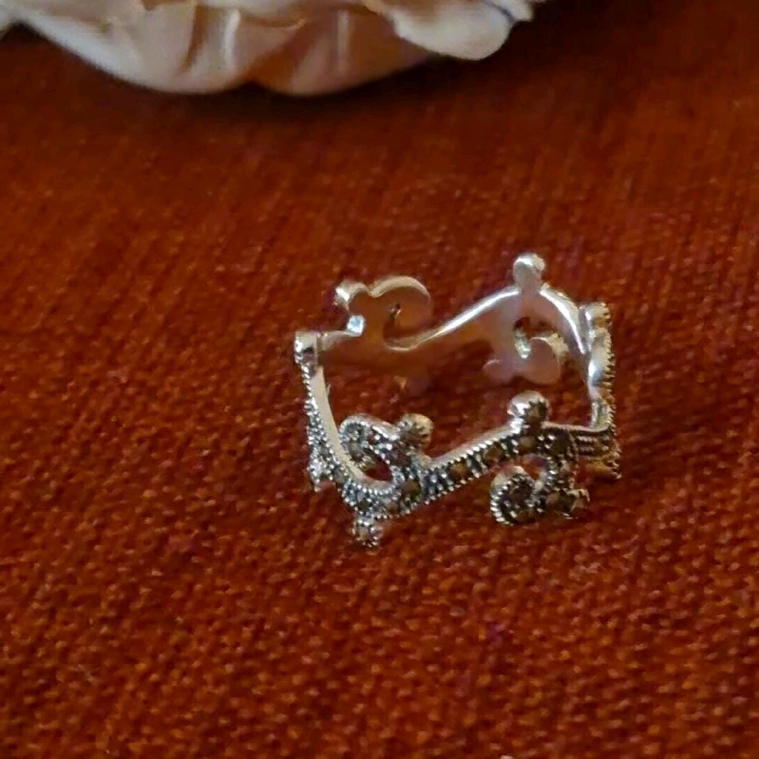 Marcasite Crown Ring 